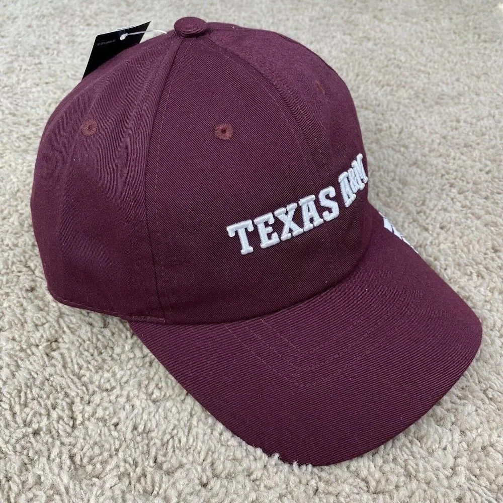 Texas A&M Aggies Adidas Hat Maroon White Script Adjustable‎ Slouch Dad Cap NWT